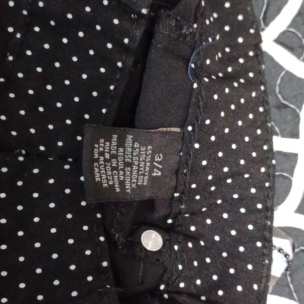Black and white polka-dot stretched jeans - Picture 6 of 6